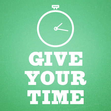 give your time against green background