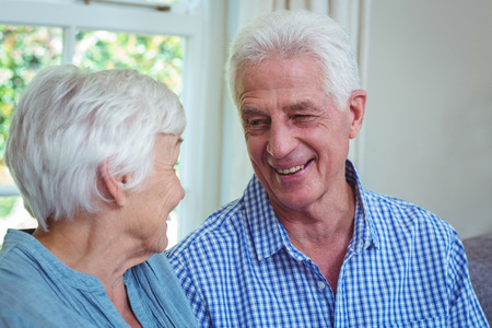 Close-up of senior couple at home