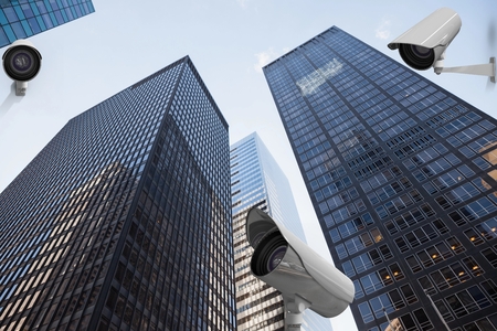 Three security cameras in the city