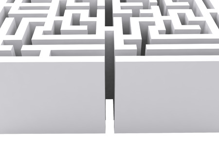 Maze against white background with vignetteの写真素材