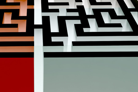 Maze against bright blueの写真素材