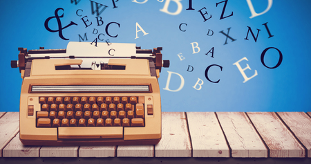 letters against blue backgroundの写真素材