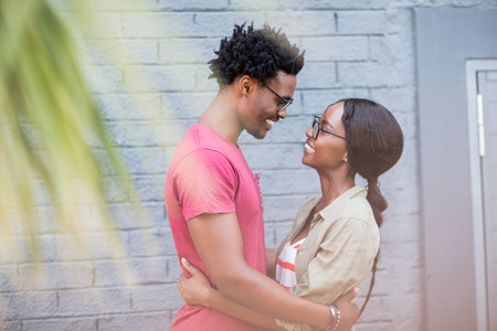 Affectionate young couple embracing each other
