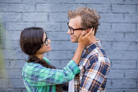 Affectionate young couple embracing each otherの写真素材