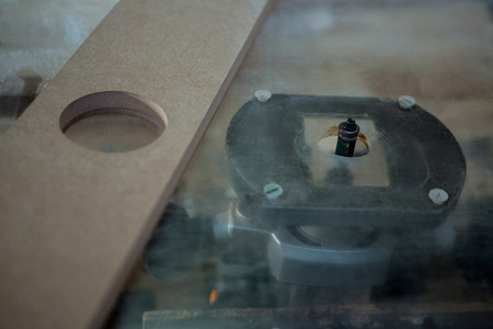 Image of a carpenters machine on the workshopの写真素材