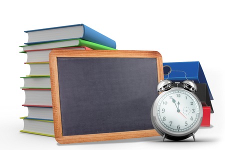 School objects in a white background