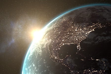 Image of a earth from spaceの写真素材