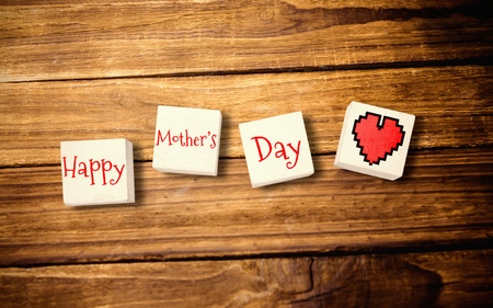 heart against sentence for the mothers dayの写真素材