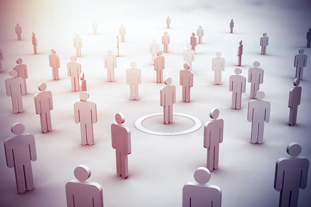 Individuality concept against cloudy skyの写真素材