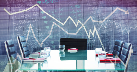 Composite image of boardroom on a modern background