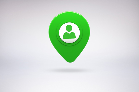 Green application symbol against grey backgroundの写真素材