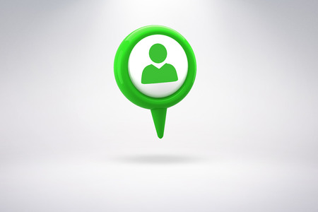 Green application symbol against grey backgroundの写真素材