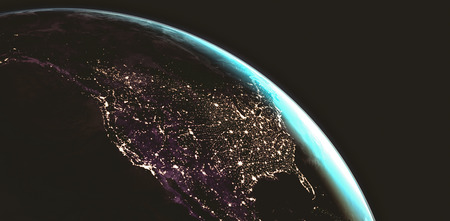 Aerial view of the Earth from the spaceの写真素材