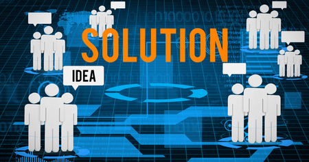 interface against blue background with vignetteの写真素材