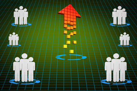 Digital diagram of business  against green background with vignetteの写真素材