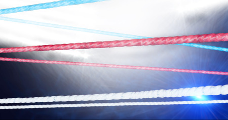 Digital image of three coloured ropes on a white background