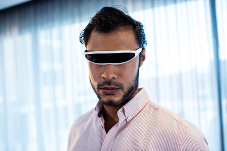 Businessman using an vr in office
