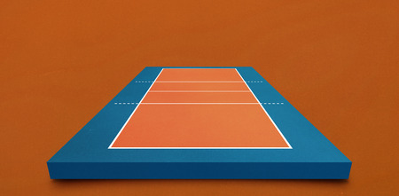 Drawing of sports field against red backgroundの写真素材