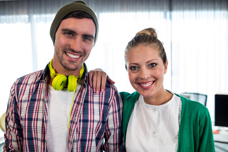 Portrait of coworkers posing in office