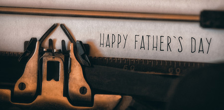 Happy fathers day written on paper with typewriterの写真素材