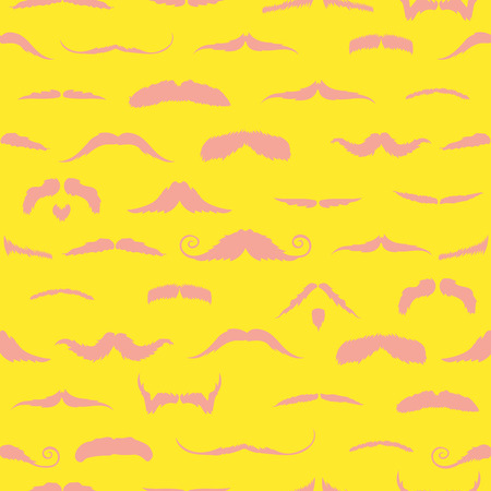 Mustaches against yellow backgroundの写真素材