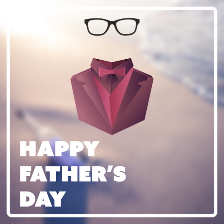 Happy fathers day against wooden planks backgroundの写真素材