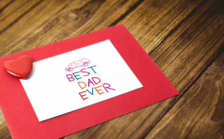 Word best dad ever against wooden backgroundの写真素材