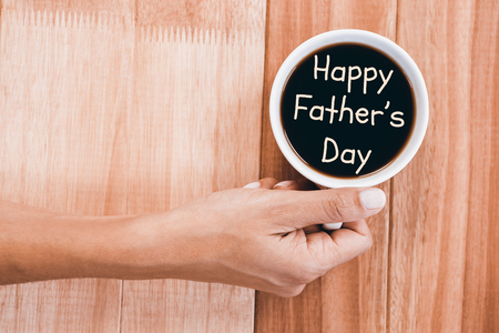 Happy fathers day against coffee backgroundの写真素材