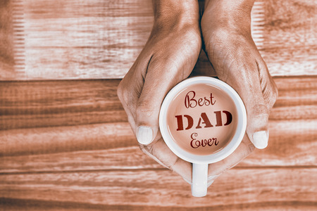 Best dad ever against coffee backgroundの写真素材