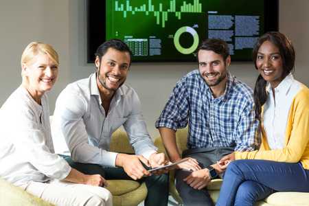 Portrait of business people during a meeting in the office