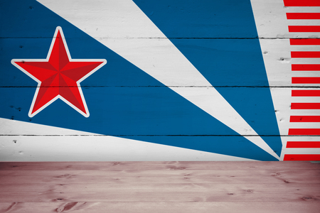 focus on star  against composite image of woodの写真素材