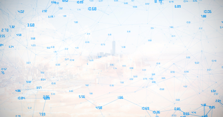 Screen with times against colored sky with cloudsの写真素材