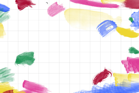 Frame of art supply against spiral notepad