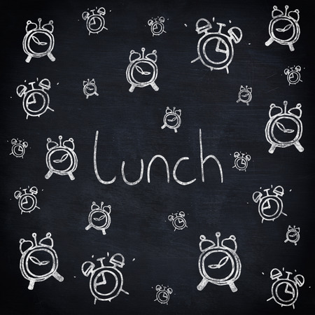Lunch doodle against blackboard