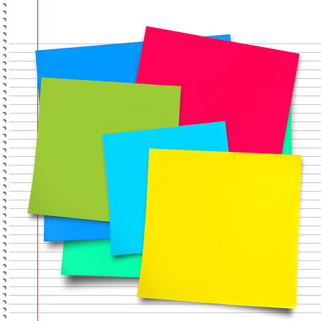 Digital composite image of  green adhesive paper against spiral notepad
