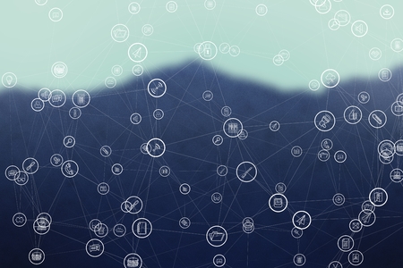 digital composite of networking graphics