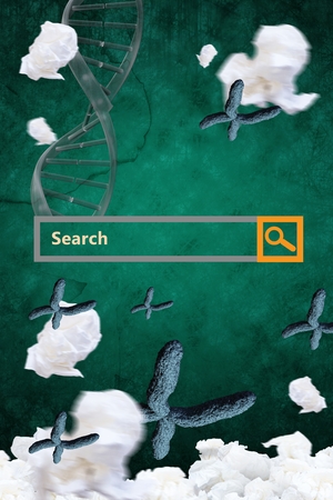 Digital composite of Search bar against virus designの写真素材