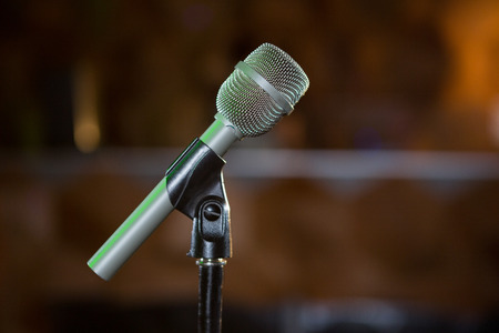 Close-up of microphone in barの写真素材