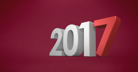 Digital composite of number against red backgroundの写真素材