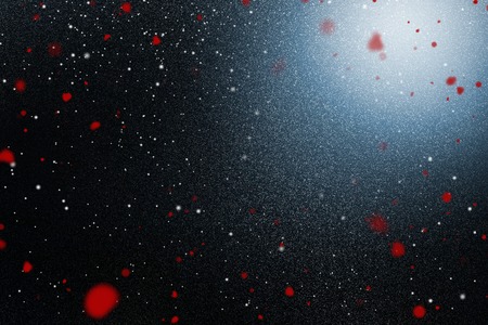 Snow with red flakesの写真素材