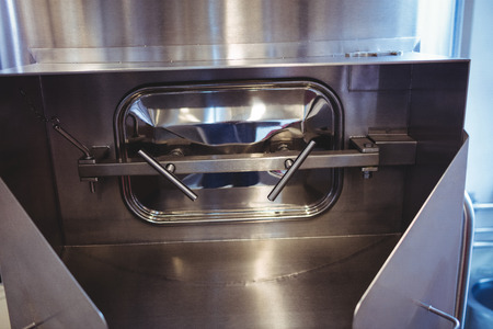 Close-up of handle on metallic equipmentの写真素材