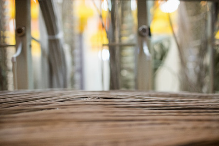 Close-up of cable and wires in server locker in server roomの写真素材