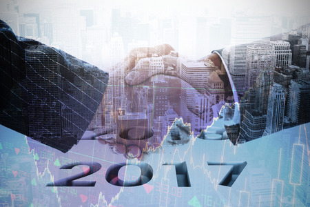 2016 graphic against stocks and sharesの写真素材