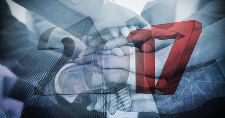 Composite image of gray and red numbers against stocks and sharesの写真素材