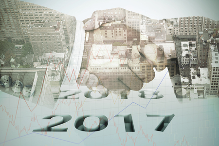 2016 graphic against stocks and sharesの写真素材