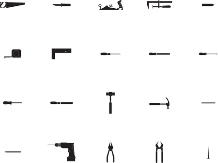 Various work tools signs white backgroundのイラスト素材