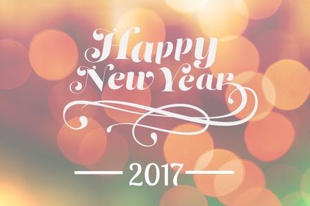 Digital Composite of New Year Message on Blurry Background Design