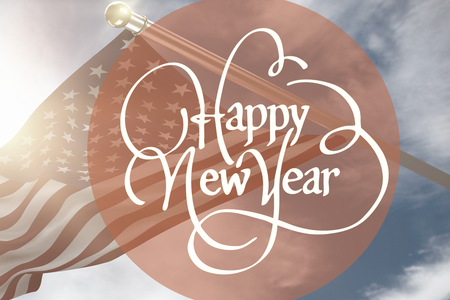 Happy new year against composite image of focus on usa flagの写真素材