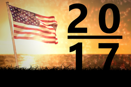 2017 against composite image of american flag with firework