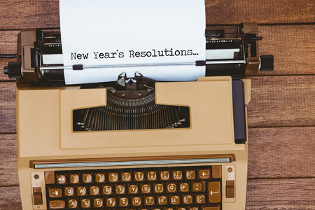 New years resolutions against view of an old typewriterの写真素材